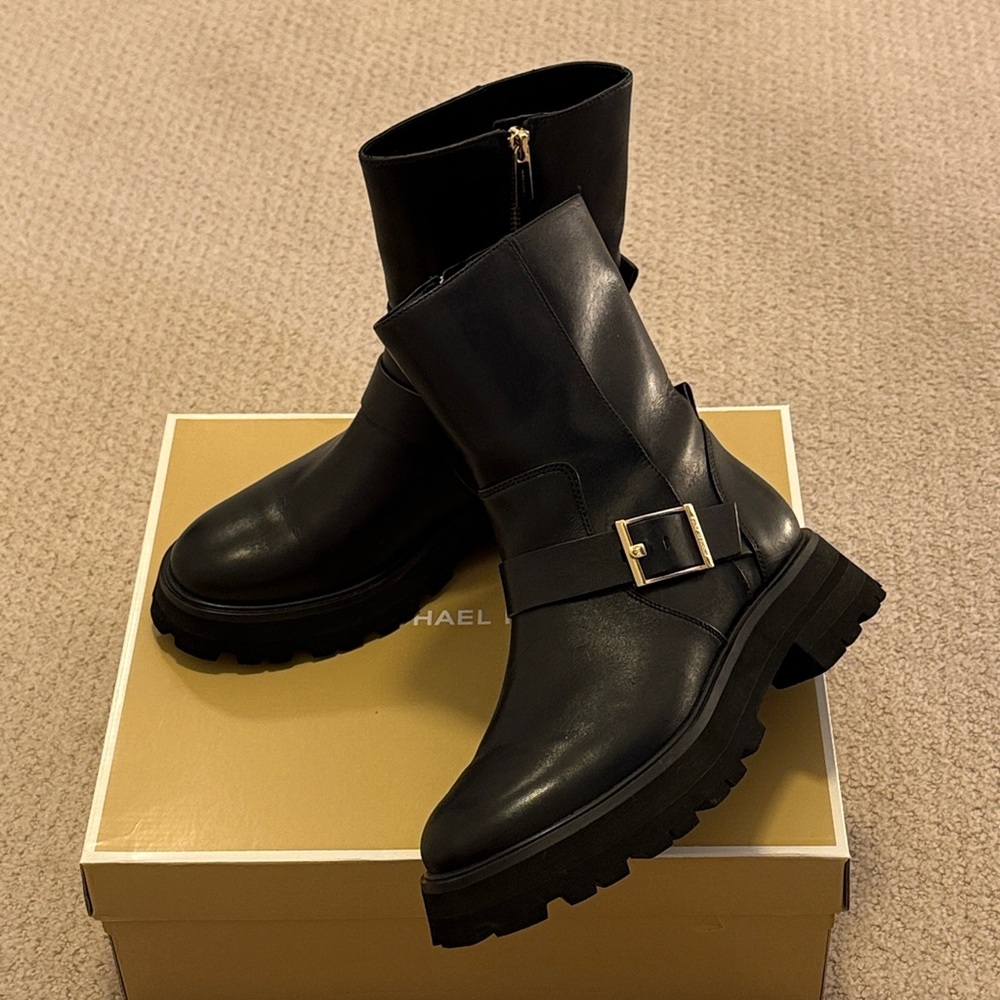 Michael Kors Easton Leather Moto Bootie
